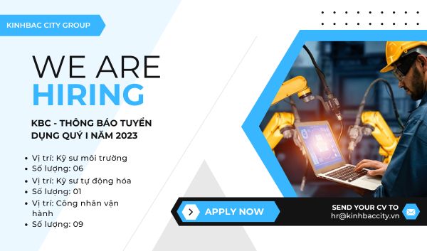 KBC - Thông báo tuyển dụng Quý I năm 2023 - Tuyển dụng 06 Kỹ sư Môi trường, 01 Kỹ sư Tự động hóa, 09 Công nhân vận hành