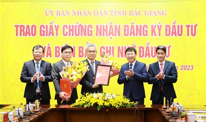 Dự án Nhà máy công nghệ chính xác Fulian đầu tư tại KCN Quang Châu (Bắc Giang) được cấp giấy chứng nhận đăng ký đầu tư vào ngày đầu năm 2023