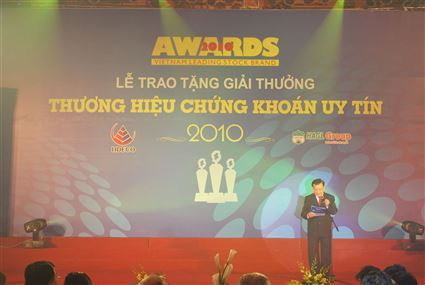 KBC nhận giải thưởng Thương hiệu chứng khoán uy tín lần thứ 3 - năm 2010